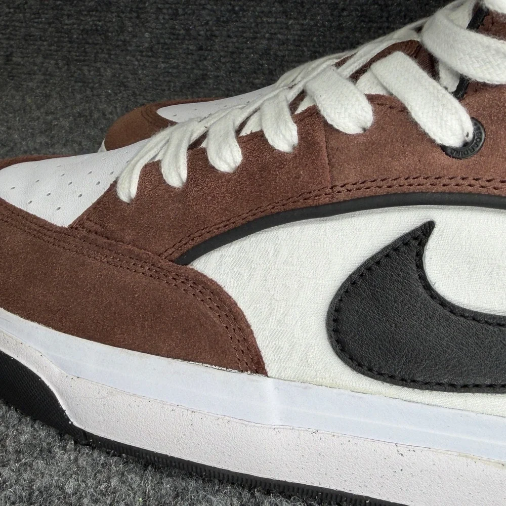 Nike SB React Leo Baker Sneakers Men's 13 Light Chocolate White Brown Skate Shoe